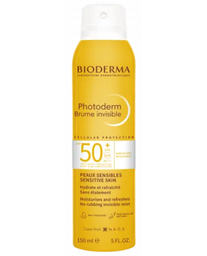 Bioderma Photoderm Brume Invisible SPF 50+, mgiełka do ciała, 150 ml - Mgiełka niewidoczna do ciała chroniąca przed promieniowaniem UVA i UVB