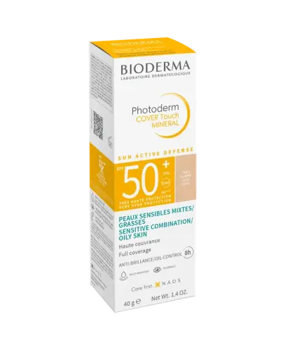 Bioderma Photoderm Cover Touch Mineral SPF 50+ Podkład mineralny bardzo jasny, 40 ml - Doskonałe krycie i zaawansowana ochrona SPF 50+