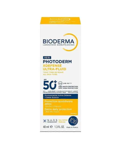 Bioderma Photoderm XDefense Ultra-Fluid SPF 50+ Ultralekki fluid 01, 40 ml - Ultralekka, świeża konsystencja z formułą na bazie wody