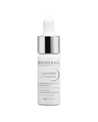 Bioderma Pigmentbio Rozjaśniający koncentrat do twarzy z witaminą C, 15 ml  - Przywrócony blask skóry bez cienia przebarwień dzięki świeżej witaminie C oraz kwasom AHA i BHA