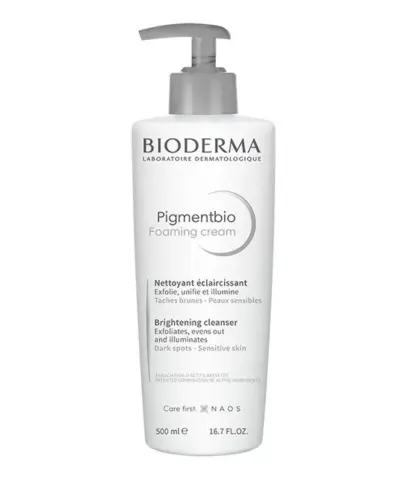 Bioderma Pigmentbio, kremowy żel oczyszczająco-złuszczający, 500 ml - Kremowy żel oczyszczająco-złuszczający do skóry twarzy i ciała