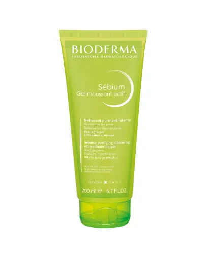 Bioderma Sebium Gel Moussant Actif Żel oczyszczający do skóry tłustej i trądzikowej, 200 ml  - Aktywny żel oczyszczający do skóry tłustej, skłonnej do trądziku