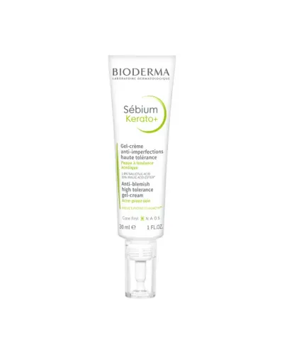 Bioderma Sebium Kerato+ Żel-krem przeciw niedoskonałościom, 30 ml - Redukuje wypryski i zaskórniki jednocześnie stymulując odnowę naskórka