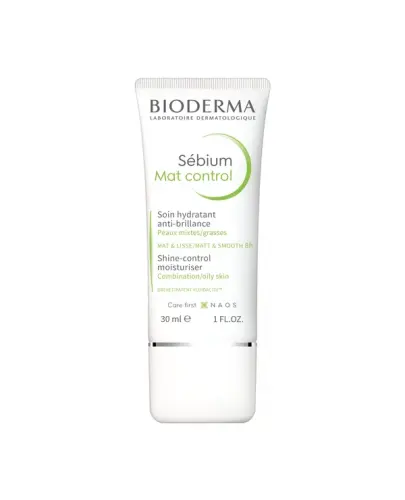 Bioderma Sebium Mat Control Matujący krem nawilżający, 30 ml - Matujący, wygładzający krem nawilżający do skóry mieszanej i tłustej