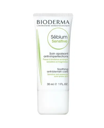 Bioderma Sebium Sensitive Krem łagodzący, 30 ml - Łagodzi zaczerwienienia, nawilża, do skóry wrażliwej, trądzikowej