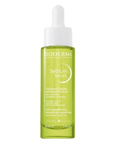 Bioderma Sebium Serum wygładzające do cery trądzikowej, 30 ml - Wygładzające serum przeciwstarzeniowe redukujące niedoskonałości