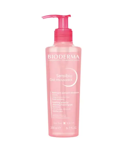 Bioderma Sensibio Gel Moussant, żel micelarny do twarzy, 200 ml - Delikatnie oczyszcza i usuwa makijaż z twarzy i okolic oczu