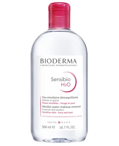 Bioderma Sensibio H2O Woda micelarna, 500 ml - Oryginalna woda micelarna oczyszczająca skórę. Koi i utrzymuje jej naturalną równowagę