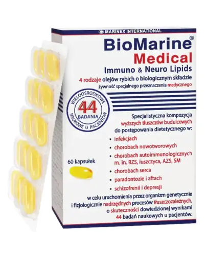 Biomarine Medical Immuno & Neuro Lipids, 60 kapsułek - Z połączeniem 4 rodzajów olejów rybich