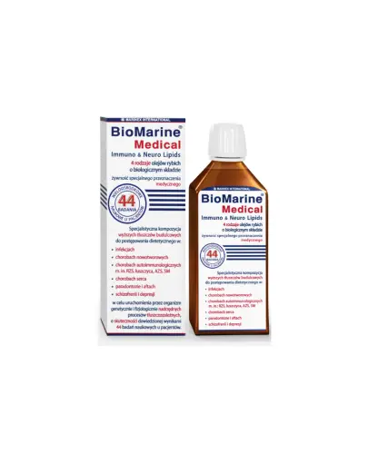 BioMarine Medical Immuno & Neuro Lipids, 200 ml - Z połączeniem 4 rodzajów olejów rybich