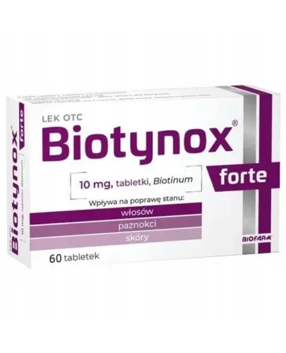 Biotynox Forte tabletki, 60 sztuk - Stosowane w leczeniu niedoboru biotyny