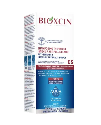 Bioxcin Aqua Thermal DS Intensywny szampon przeciwłupieżowy, 200 ml - Szampon przeciwłupieżowy do skóry łojotokowej