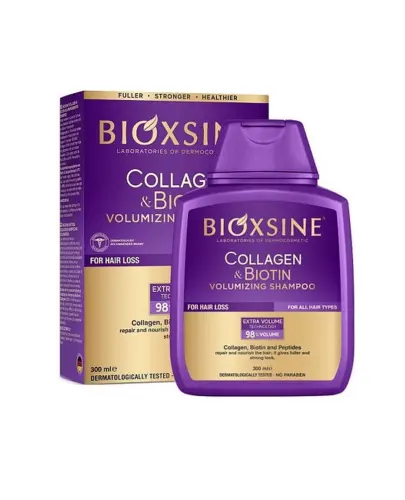 Bioxcin Collagen&Biotin Szampon wzmacniająco – odbudowujący, dodający objętości, 300 ml