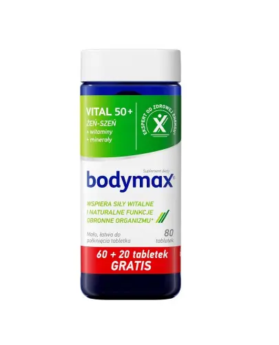 Bodymax Vital 50+, 80 tabletek - Witaminy i minerały z żeń-szeniem dla seniora