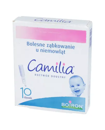 Boiron Camilia, roztwór doustny, 10 minimsów - Lek homeopatyczny na ząbkowanie dla niemowląt