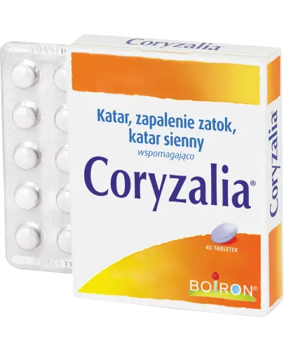 Boiron Coryzalia, 40 tabletek  - Wspomaga leczenie kataru, kataru siennego i zapalenia zatok