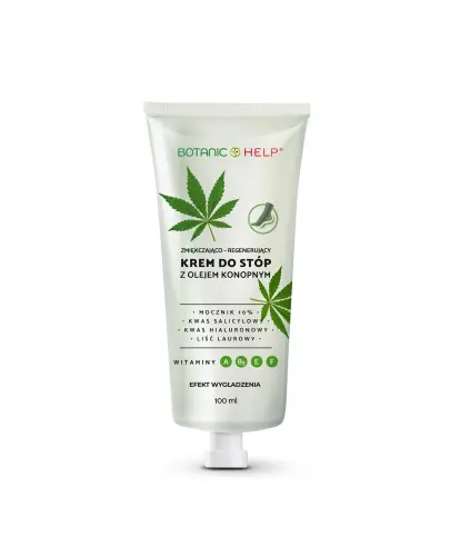 Botanic Help krem do stóp z olejem konopnym, 100 ml - Do codziennej pielęgnacji bardzo suchej i skłonnej do rogowacenia