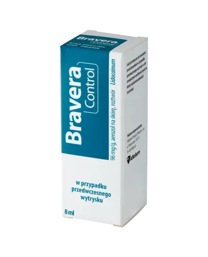 Bravera Control 96 mg/g, aerozol na skórę, 8 ml - Miejscowo znieczulający lek z lidokainą