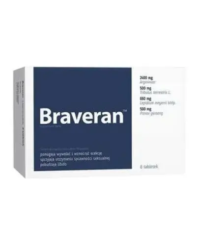 Braveran, 8 tabletek - Suplement diety dla mężczyzn