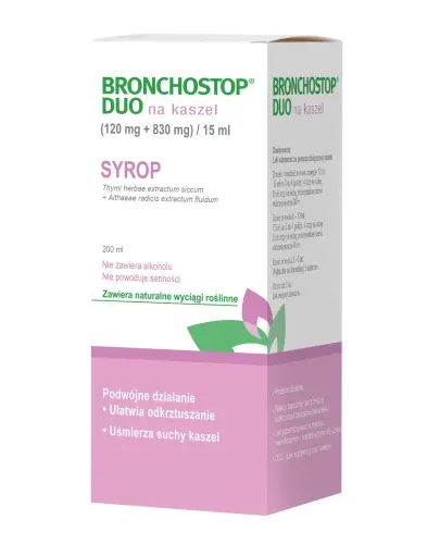 Bronchostop Duo, syrop, 120 ml - Roślinny syrop na kaszel dla dzieci i dorosłych