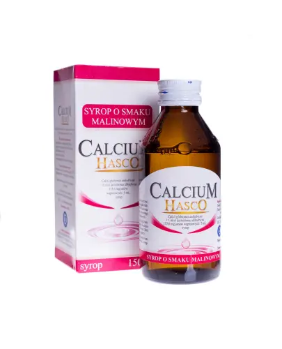 Calcium Hasco, syrop o smaku malinowym, 150 ml  - Syrop z wapniem dla dzieci i dorosłych