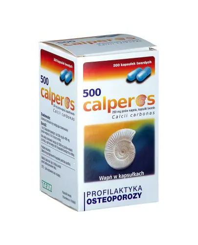 CALPEROS 500, 200 mg jonów wapnia, 200 kapsułek twardych - Lek z wapniem, do stosowania w profilaktyce osteoporozy