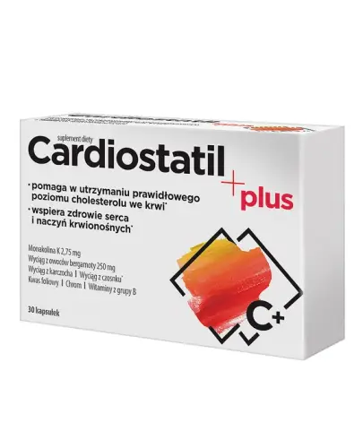 Cardiostatil Plus, 30 kapsułek - Połączenie monakoliny K, wyciągu z bergamoty i witamin