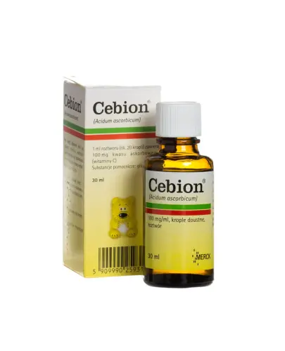 Cebion 100 mg/ml krople doustne, 30 ml - Odpowiedni dla dzieci i osób mających trudności z połykaniem tabletek.