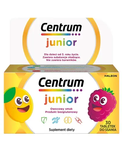 Centrum Junior, 30 tabletek do ssania - Suplement diety z witaminami i minerałami dla dzieci