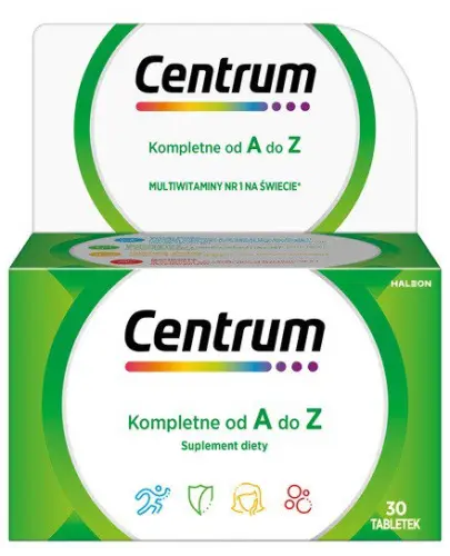 Centrum Kompletne Od A Do Z, 30 tabletek - Zestaw witamin i minerałów dla dorosłych, które wspierają prawidłowe funkcjonowanie organizmu