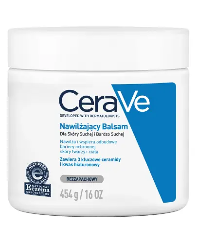 Cerave, balsam nawilżający, 454 g - Balsam z ceramidami i kwasem hialuronowym do twarzy i ciała