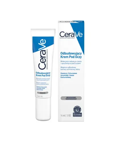 CeraVe Odbudowujący krem pod oczy, 14 ml - Delikatny krem pod oczy, na obrzęki i cienie pod oczami