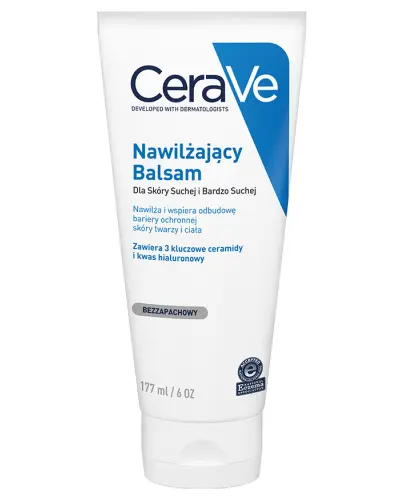 CeraVe Nawilżający balsam do skóry suchej i bardzo suchej, 177 ml - Przynosi natychmiastowe nawilżenie dla ekstremalnie suchej skóry