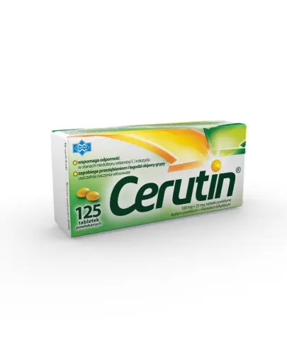 Cerutin 100 mg + 25 mg, 125 tabletek powlekanych - Wspomaganie odporności organizmu