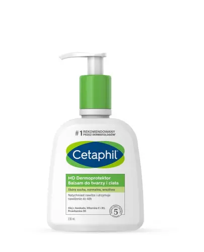 Cetaphil MD Dermaprotector, balsam do twarzy i ciała, 236 ml - Lekki, łagodzący podrażnienia balsam nawilżający