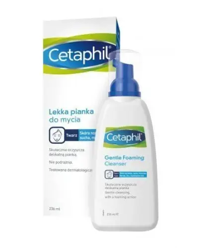 Cetaphil, Lekka pianka do mycia, 236 ml - Pianka do mycia twarzy, do skóry suchej, normalnej i wrażliwej