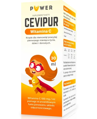 Cevipur, 100mg/ml, krople doustne, 30 ml - Z witaminą C dla dzieci powyżej 1. miesiąca życia