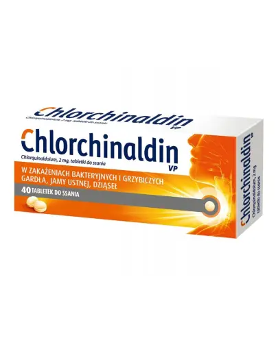 Chlorchinaldin VP 2 mg, 40 tabletek do ssania - Produkt leczniczy w formie tabletek do ssania