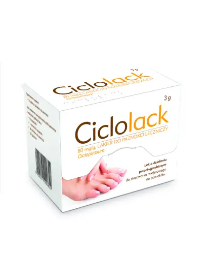 Ciclolack 80 mg/ml lakier leczniczy, 3 g - Do stosowania miejscowego, do nakładania na paznokcie