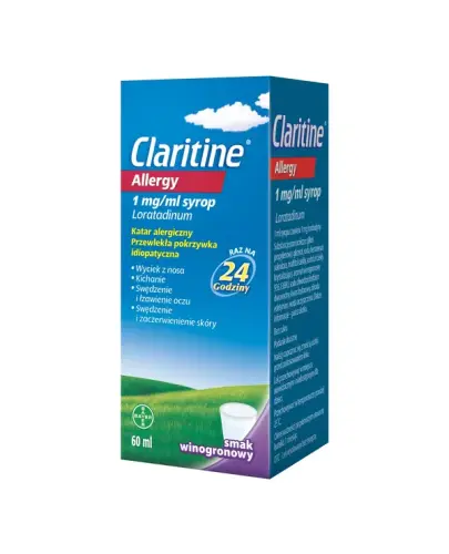 Claritine Allergy 1 mg/ml syrop, 60 ml - Substancja czynna Loratadinum 1 mg/ml