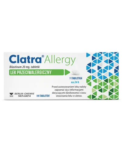 Clatra Allergy 20 mg, 10 tabletek - Substancja czynna Bilastyna 20 mg