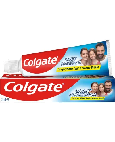 Colgate Cavity Protection, pasta do zębów, 75 ml - Zapewnia pielęgnację zębów i dziąseł, pomaga w czyszczeniu zębów z osadu nazębnego