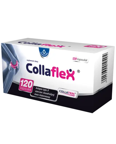 Collaflex, 120 kapsułek - Suplement diety z kolagenem i kwasem hialuronowym.