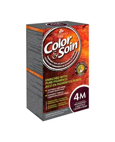 Farba Color&Soin 4M, kolor mahoniowy kasztan, 135 ml  - Koloryzacja bez chemii z naturalnymi barwnikami.