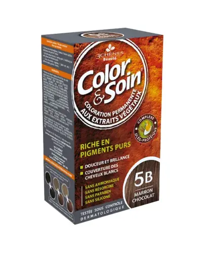 Farba Color&Soin 5B, kolor brąz-czekolada, 135 ml  - Bezpieczna farba do włosów siwych. Chroni i pielęgnuje.