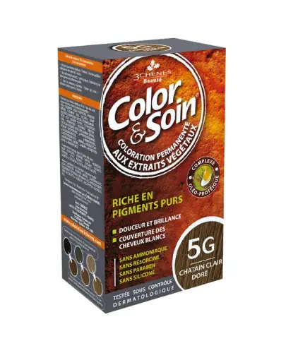 Farba Color&Soin 5G, kolor jasnozłocisty szatyn, 135 ml  - Naturalna farba do trwałej koloryzacji.