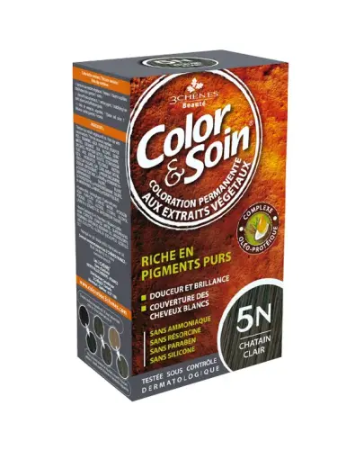 Farba Color&Soin 5N, kolor jasny szatyn, 135 ml - Naturalna farba do włosów bez amoniaku. 