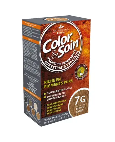 Farba Color&Soin 7G, kolor złocisty blond, 135 ml - Łagodna farba koloryzująca z odżywczymi proteinami i olejami roślinnymi.