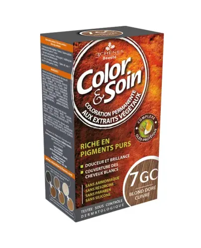 Farba Color&Soin 7GC, kolor złocisty-miedziany blond, 135 ml - Łagodna farba do włosów do samodzielnej koloryzacji