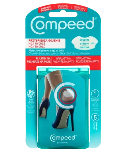 Compeed, plastry na pęcherze na piętę, 5 sztuk - Dla kobiet noszących buty na wysokich obcasach